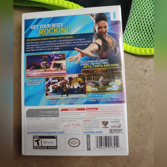 Zumba Fitness 2 2011 Nintendo Wii Game With Wii Workout Belt - Picture 4 of 16